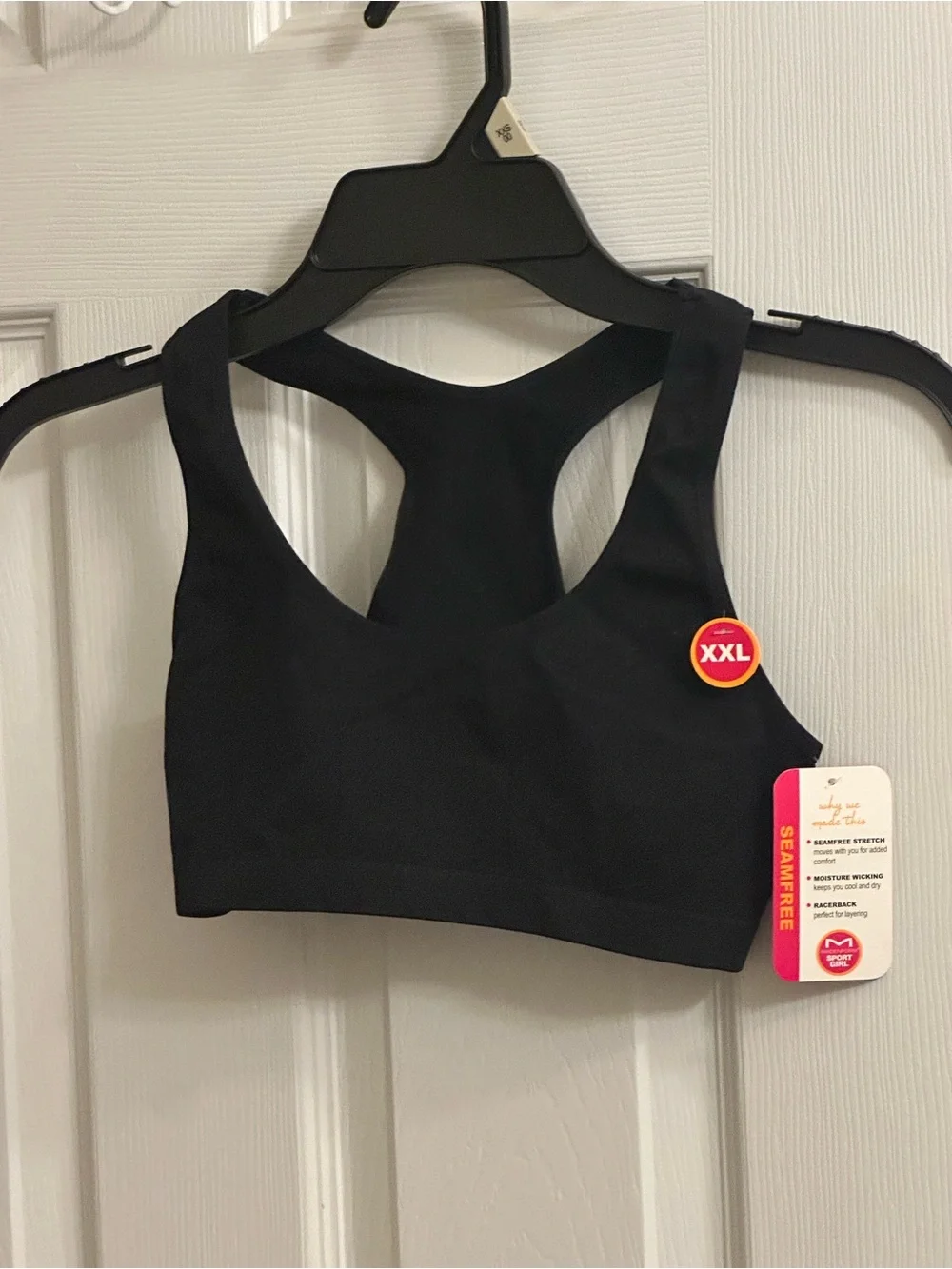 Maidenform Sport Girl Black Size XXL Racerback Sports Athletic Bra